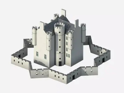Braemar Castle Low-poly 3D model