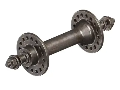 Rusty Bicycle Hub Axle 3D model