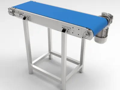 Pharmaceutical Belt Conveyor Low-poly 3D model