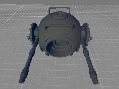 Futuristic Military Drone Low-poly 3D model