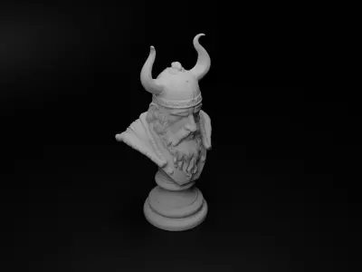 Danish Viking Bust Chess 3D print model shop