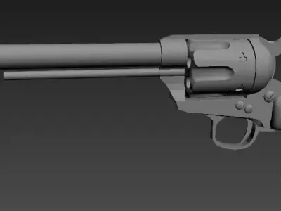 old Revolver Free low-poly 3D model