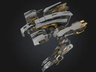 Futuristic Robotic Drone FRD-01 Low-poly 3D model
