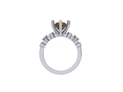 Solitaire Engagement Ring 3D print model 57