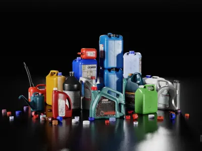 Plastic Containers Low-poly 3D model