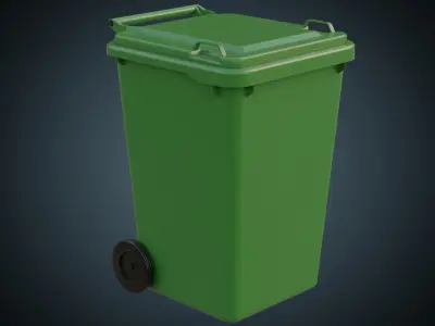 Wheeled Bin 1A Low-poly 3D model
