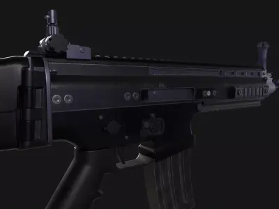 SCAR-L Rifle  Low-poly 3D model