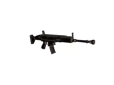 Post Apocalyptic Tactical Rifle FPS Game Ready PBR 3D Weapon Low-poly 3D model