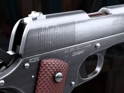 Handgun set Low-poly 3D model