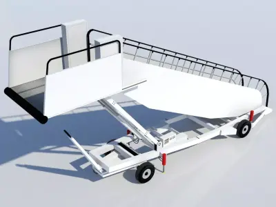 Towable Passenger Aircraft Stair Airport Low Poly  Low-poly 3D model