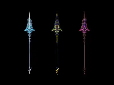 Lightning Spear Low-poly 3D model