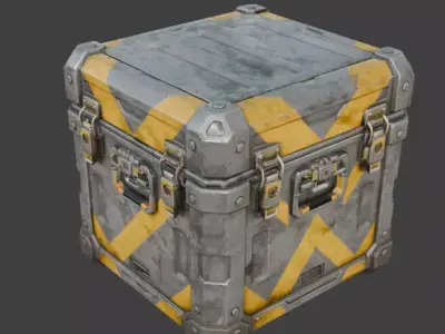 Realistic Sci-Fi Hazard Crate 3D Model Low-poly 3D model