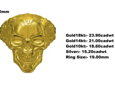 Skull Engraving Ring for Men 3D print model