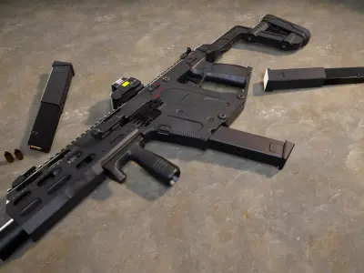 Kriss Vector Submachine Gun Low-poly 3D model