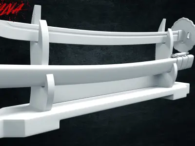 Samurai Katana - Low Poly 3D model Low-poly 3D model