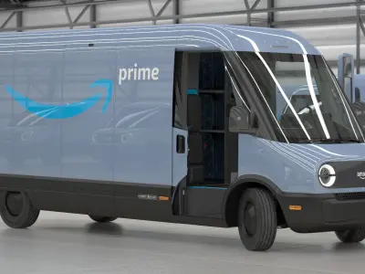 Amazon Electric Delivery Van Rigged 3D model