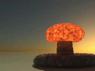 Nuclear explosion Animated Mushroom Cloud 3D model