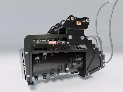 WB Brushhound Excavator Mulcher FX26 3D model Low-poly 3D model