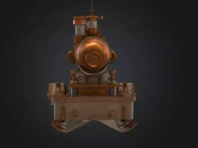 Steampunk Dominion Canon Low-poly 3D model