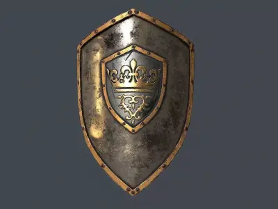 King Shield PBR Low-poly 3D model