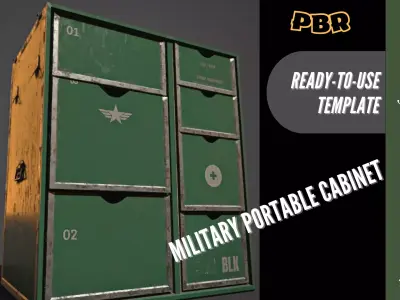 Military portable cabinet Low-poly 3D model Low-poly 3D model