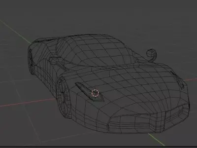 Modern Low-Poly Supercar 3D Model Game-Ready PBR Vehicle FBX OBJ Low-poly 3D model