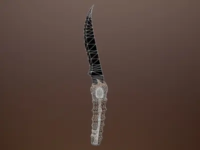 Bony knife Low-poly 3D model