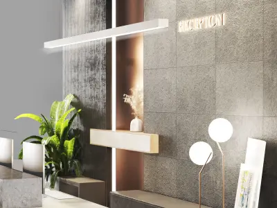 Reception-lobby dark theme2 Low-poly 3D model