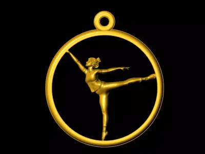 Grace in Motion Ballet Dancer Pendant 3d printable model 3D print model