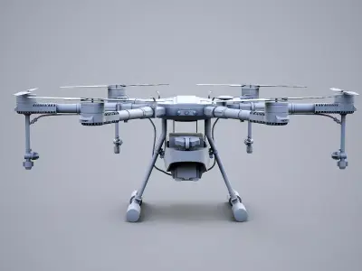 Agricultural Drone - Farming UAV Sprayer no Textures Low-poly 3D model
