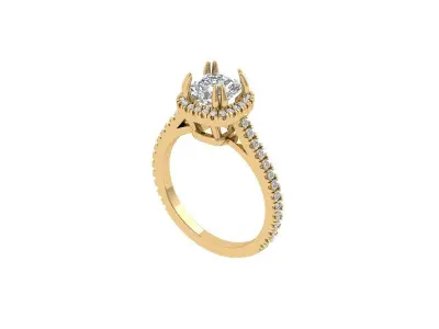  Cushion Solitaire Ring 3D print model get