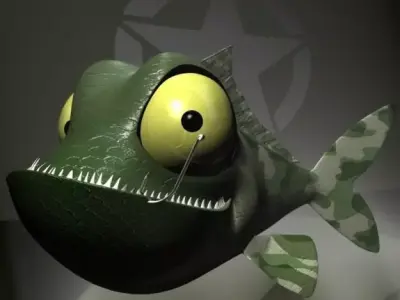 Veteran Fish RIGGED Low-poly 3D model