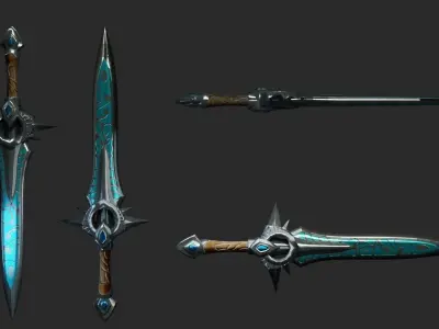 LOW POLY SWORD Low-poly 3D model shop