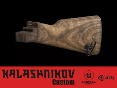 AK - STOCK - AKM WOOD STD Low-poly 3D model