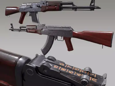 Ak 47 Low-poly 3D model 4
