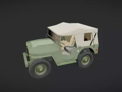 vintage military jeep vehicle 3D model