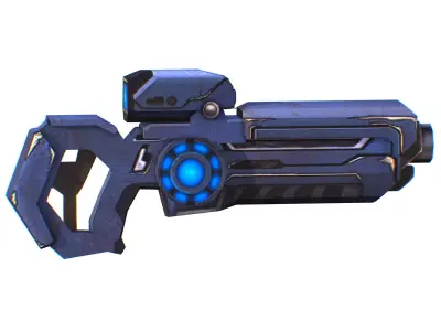 Assault rifle of the future weapon gun Nuff barrel blaster laser Low-poly 3D model get