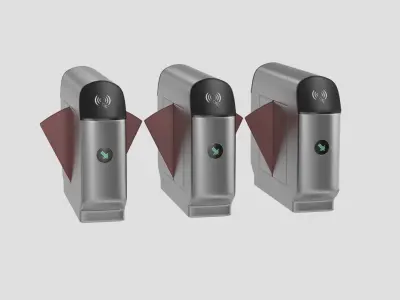 Subway Security Barrier Gate Turnstile Access Barrier 3D model