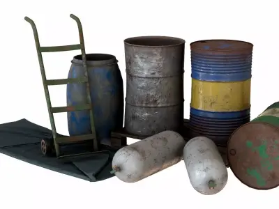 Factory Objects Low-poly 3D model