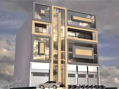commercial building exterior 3D model buy