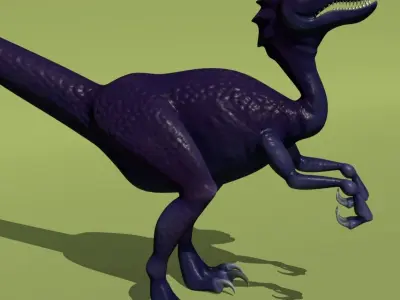Purple Dinosaur Low-poly 3D model