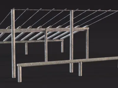 Inclined Training Obstacle Worn 3D model