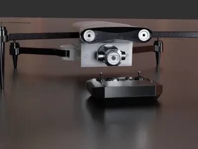 Drone Low-poly 3D model Low-poly
