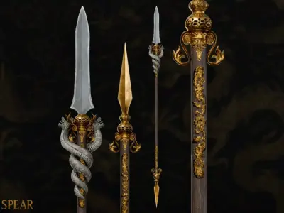 DRAGON SPEAR Low-poly 3D model