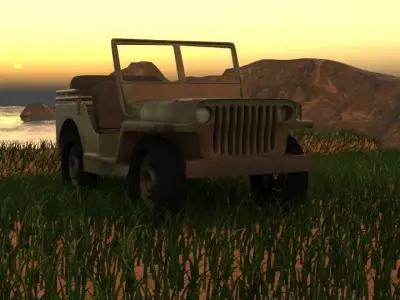 wrangler army jeep  3D model