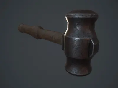 Set of blacksmith hammers Free low-poly 3D model