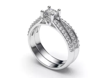 solitaire with ring sizes  8 part S84 3D print model