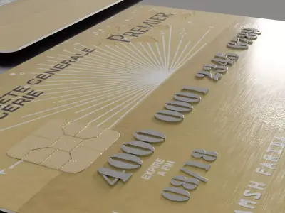 Visa Gold Card Realistic 3D Model Free low-poly 3D model