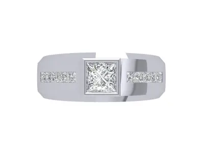 Princess Art Deco Ring 3D print model 5