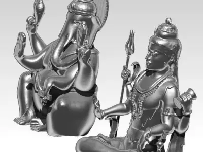 gautama buddha ganesha ganapati  elephant Ganesh and Shiva 3D print model